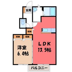 雀宮駅 バス25分  インターパーク宇都宮南店下車：停歩14分 1階の物件間取画像